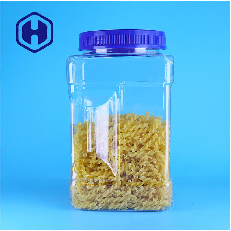 OEM Bulk Plastic Square Roasted Peanuts Mixed Nuts Trail Mix Jars With Screw Lids