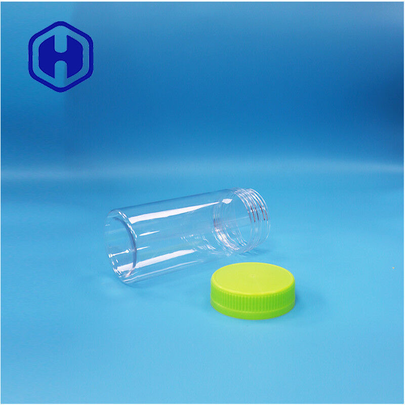 Clear Round Dried Food Plastic Gift Candies Sugar Nuts PET Jar Screw Top Lid