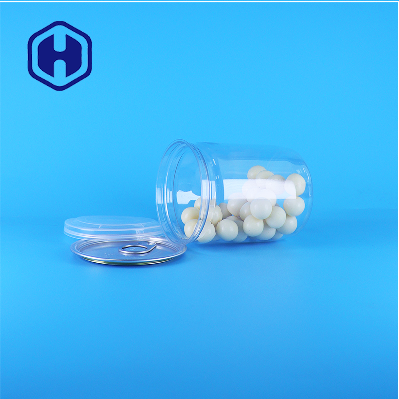 Easy Open Lids Organic Wild Jungle Nuts Dried Food Plastic Transparent PET Popcorn Cans