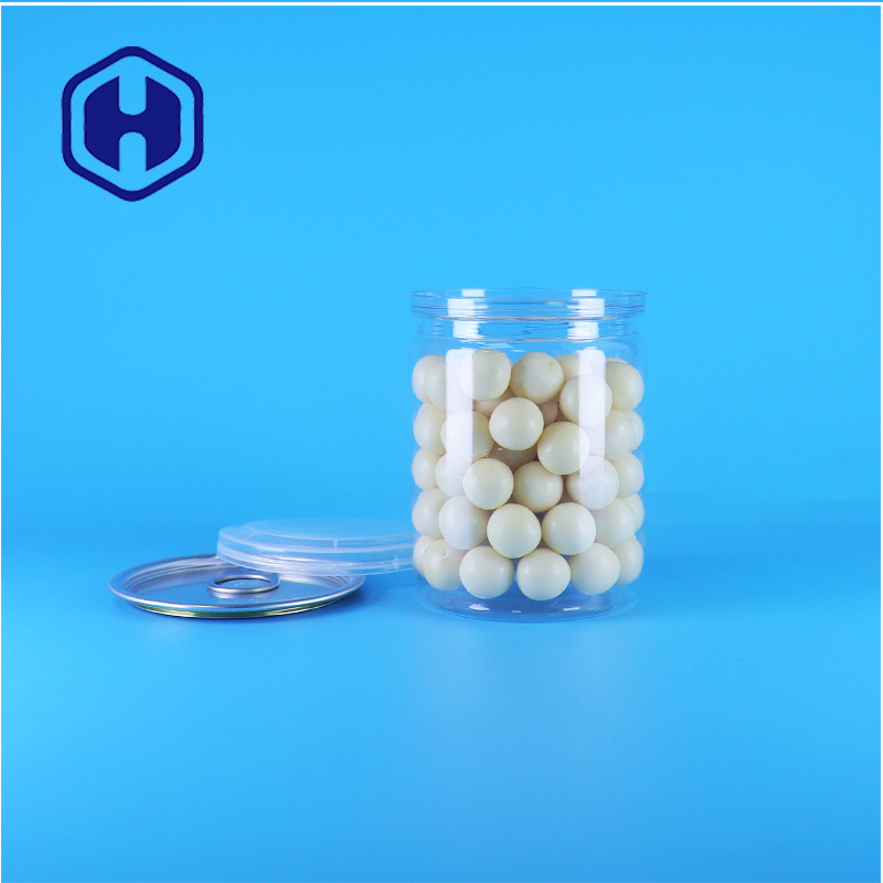 Easy Open Lids Organic Wild Jungle Nuts Dried Food Plastic Transparent PET Popcorn Cans