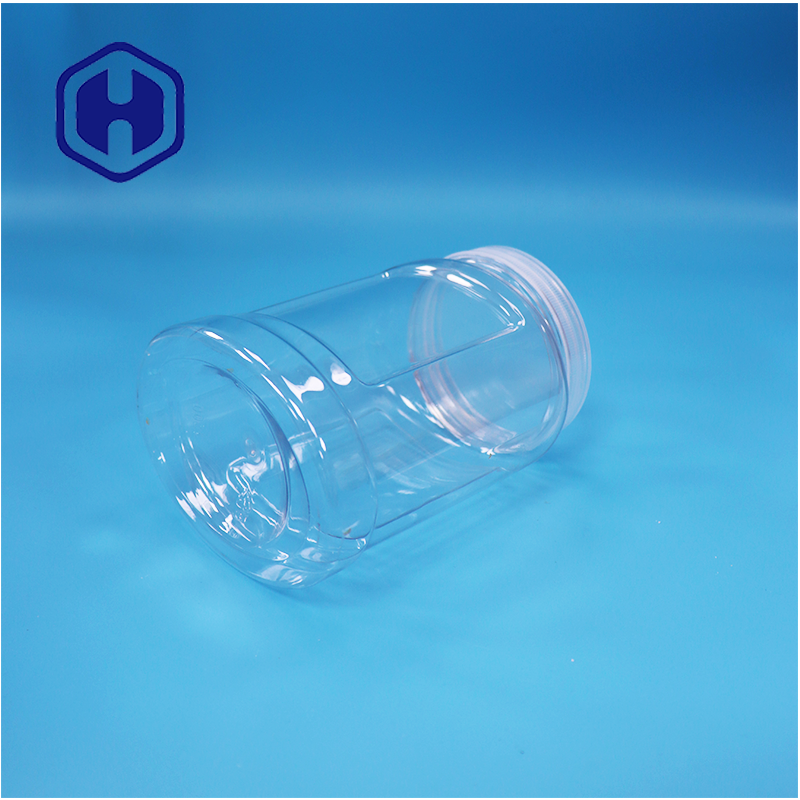 Food Grade Tamper Proof Cap clear PET Plastic Jar for Food Nuts Candy Noodles