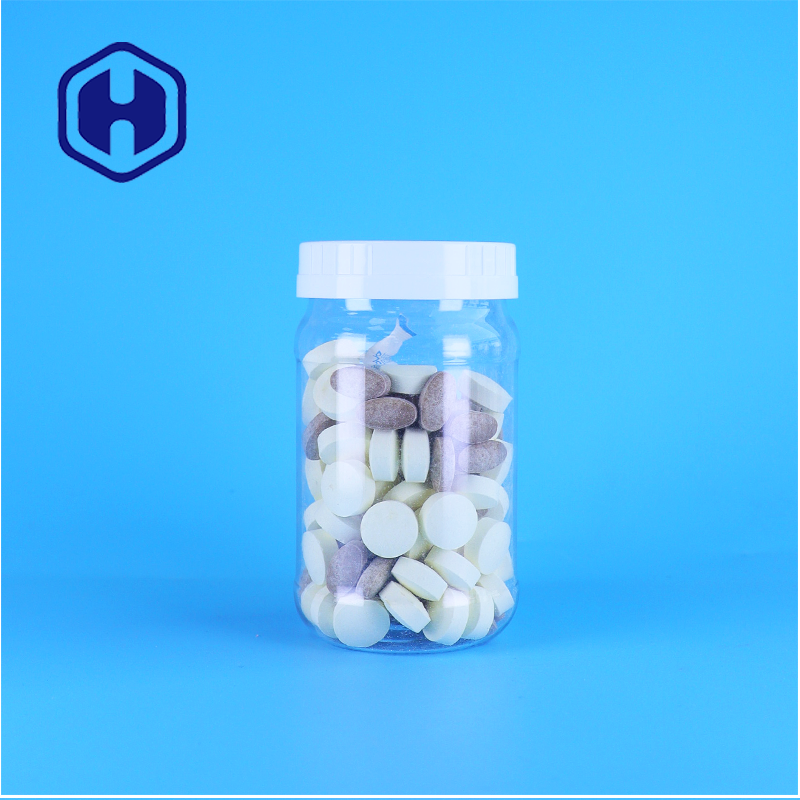 220ml Clear Food Grade Plastic Jar with White Screw Cap for Salad and Jam Packaging