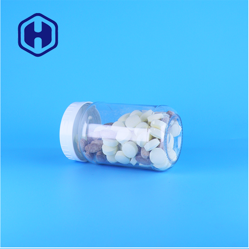 220ml Clear Food Grade Plastic Jar with White Screw Cap for Salad and Jam Packaging