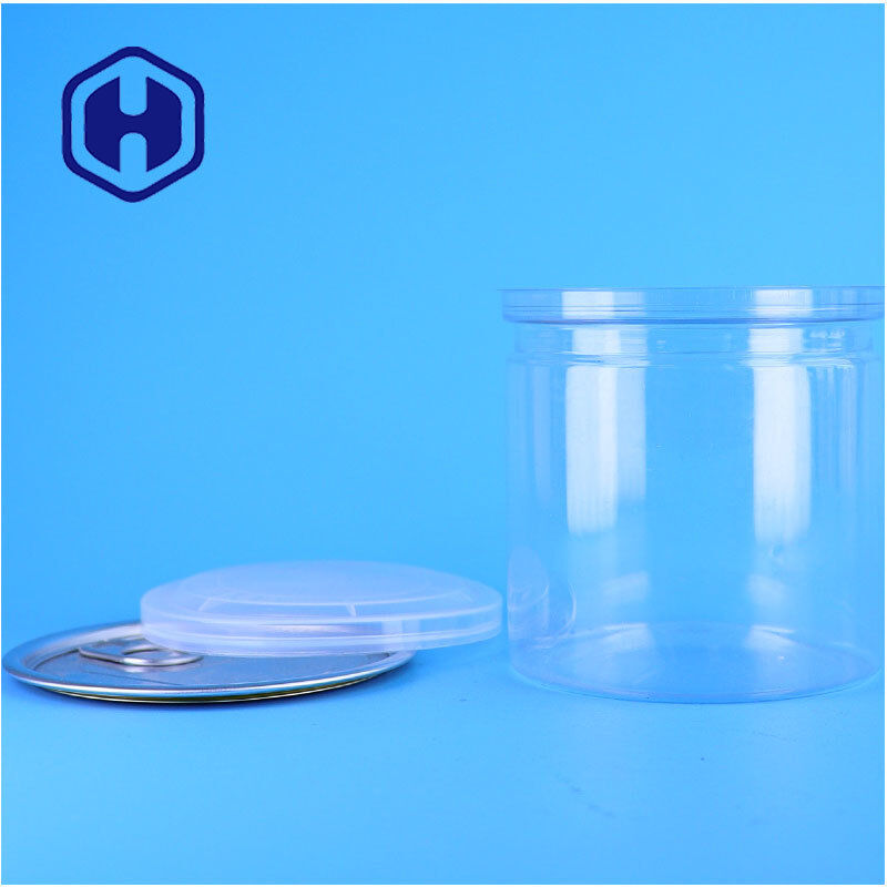 PET Can With Aluminum Easy Open Lid For Nuts Candy And Dry Snack Packaging