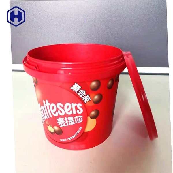 Food Safe IML Bucket 1340ml Colorful  Chocolate Biscuits Packing