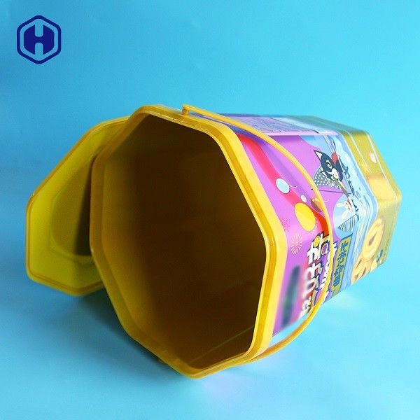 Octagon Shape IML Bucket 1.96 Gallon 8.25L Plastic Biscuit Containers