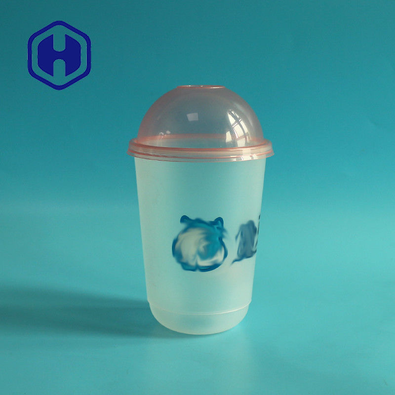 IML PP Custom Printing U Shape Milk Bubble Tea Plastic Cup For Juice Cold Coffee