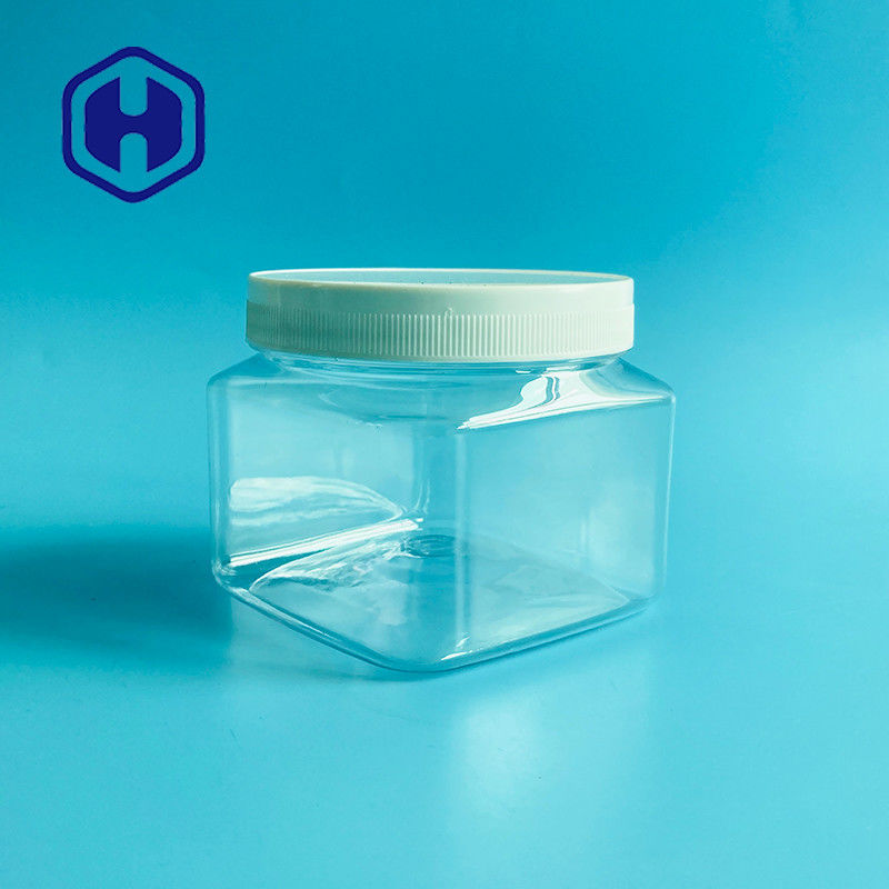 500g 17.63oz Square Cosmetic Plastic Jar For Body Scrub Cream Baby Powder