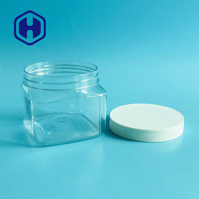 500g 17.63oz Square Cosmetic Plastic Jar For Body Scrub Cream Baby Powder
