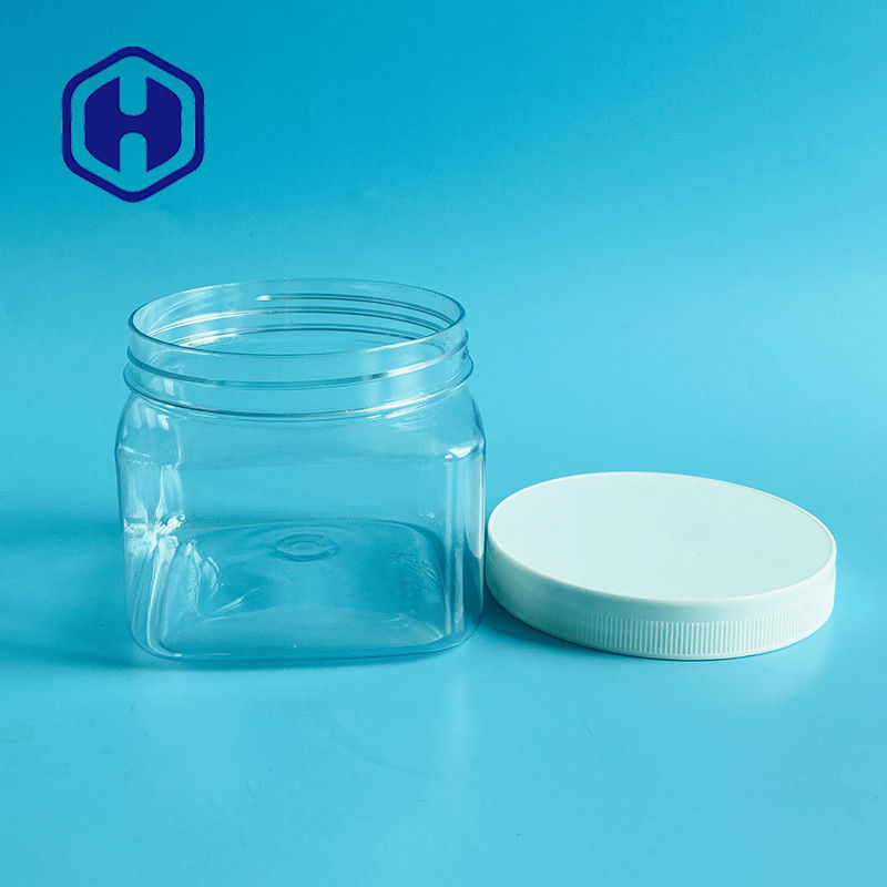 500g 17.63oz Square Cosmetic Plastic Jar For Body Scrub Cream Baby Powder