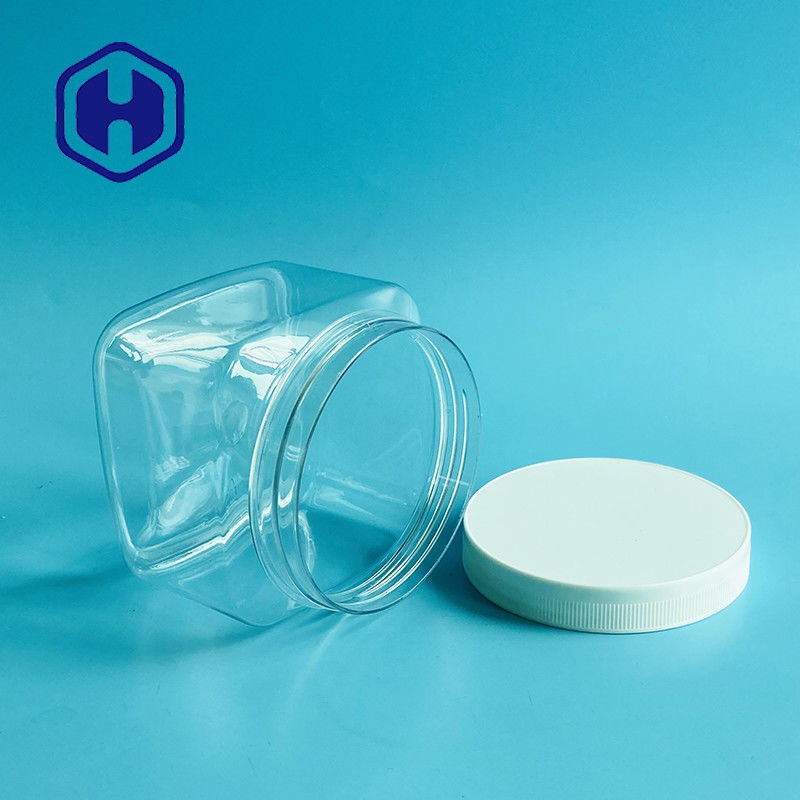 500g 17.63oz Square Cosmetic Plastic Jar For Body Scrub Cream Baby Powder