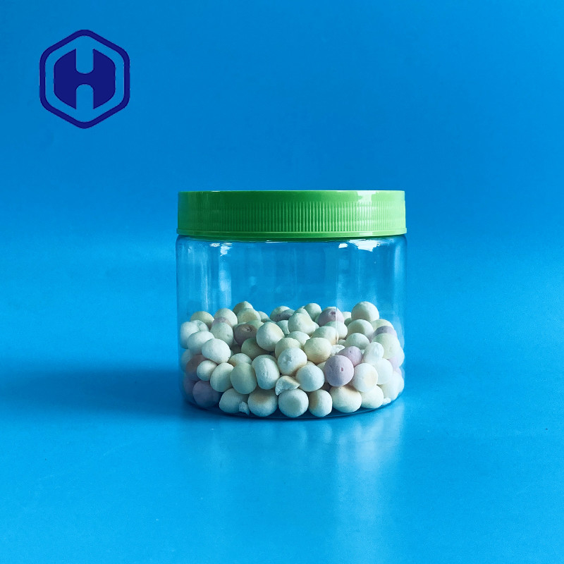 Screw On Pet Wide Mouth Leak Proof Plastic Jar 450ml 15oz For Cookies Sweets
