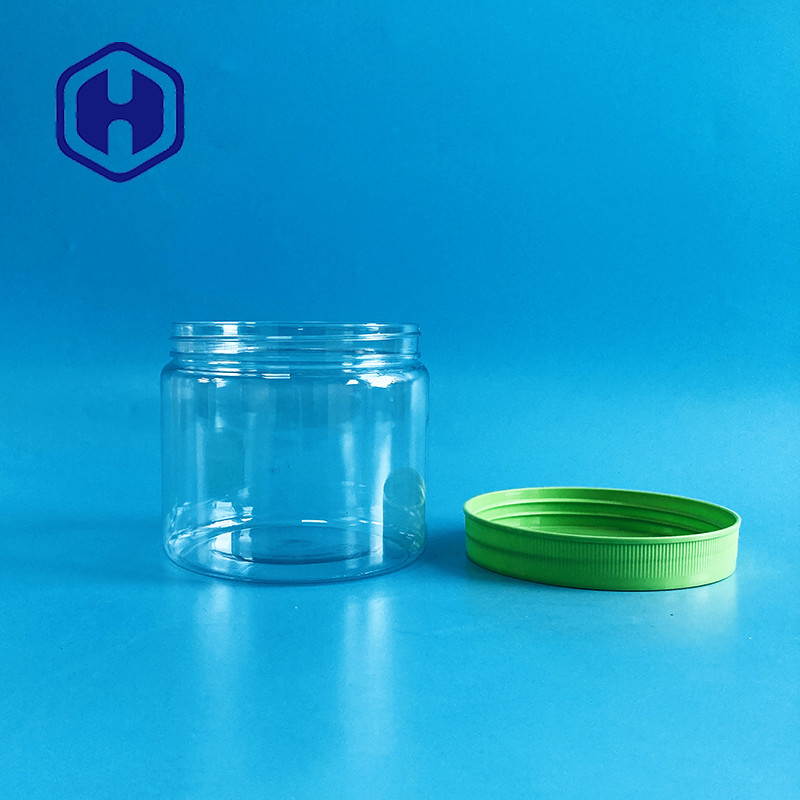 Screw On Pet Wide Mouth Leak Proof Plastic Jar 450ml 15oz For Cookies Sweets