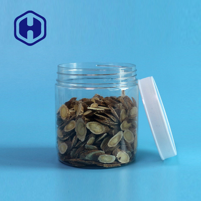 Round 510ml 87mm Leak Proof Plastic Jar Sugar Chewing Gum PET Storage Jars