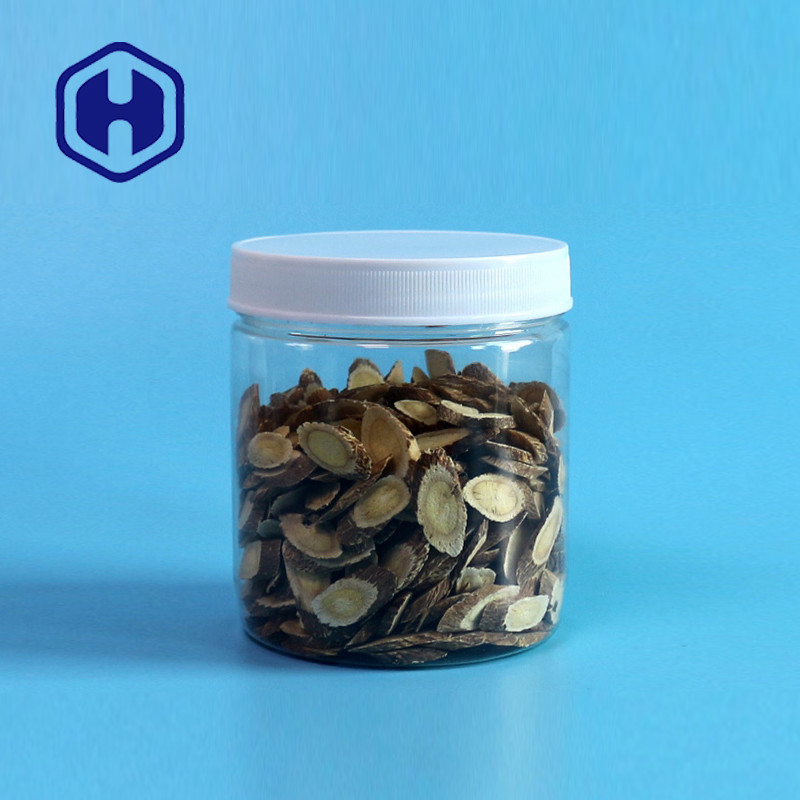 Round 510ml 87mm Leak Proof Plastic Jar Sugar Chewing Gum PET Storage Jars