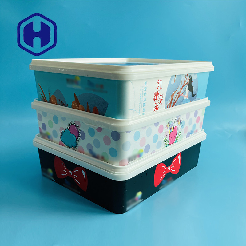 Rectangle IML Plastic Containers Christmas Present Holiday Gift Box Coat Jacket Skirt Gloves T - Shirt Package