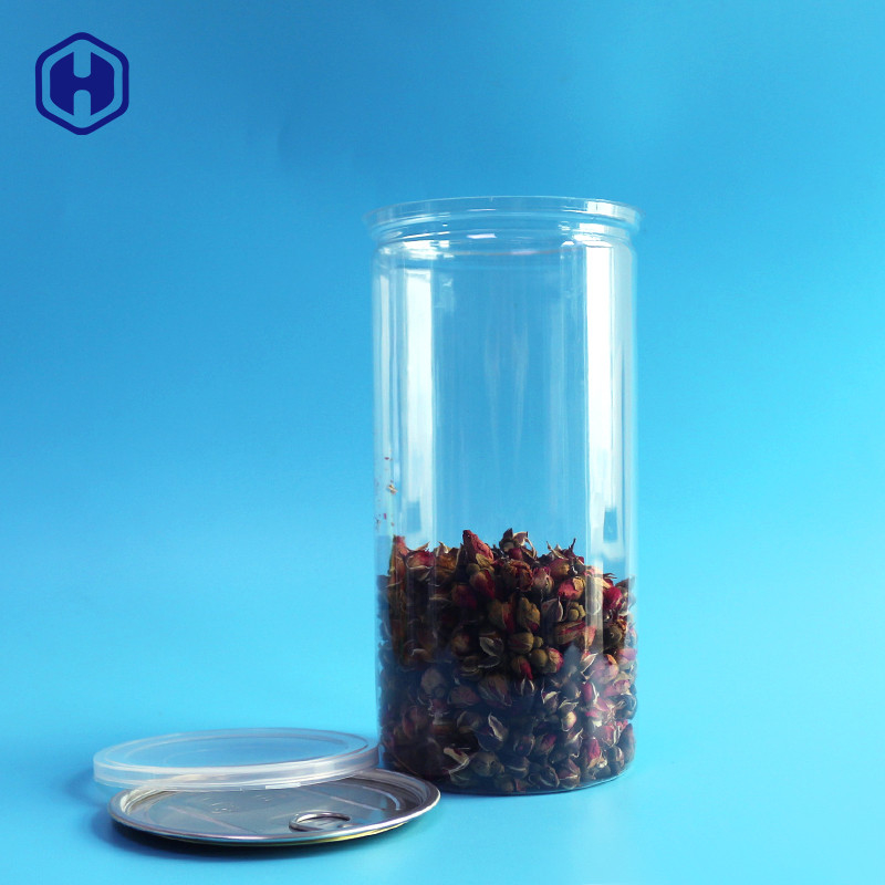 Aluminum Lid Clear Plastic Cans Long High 1380ml 401# Pop Corn Packaging
