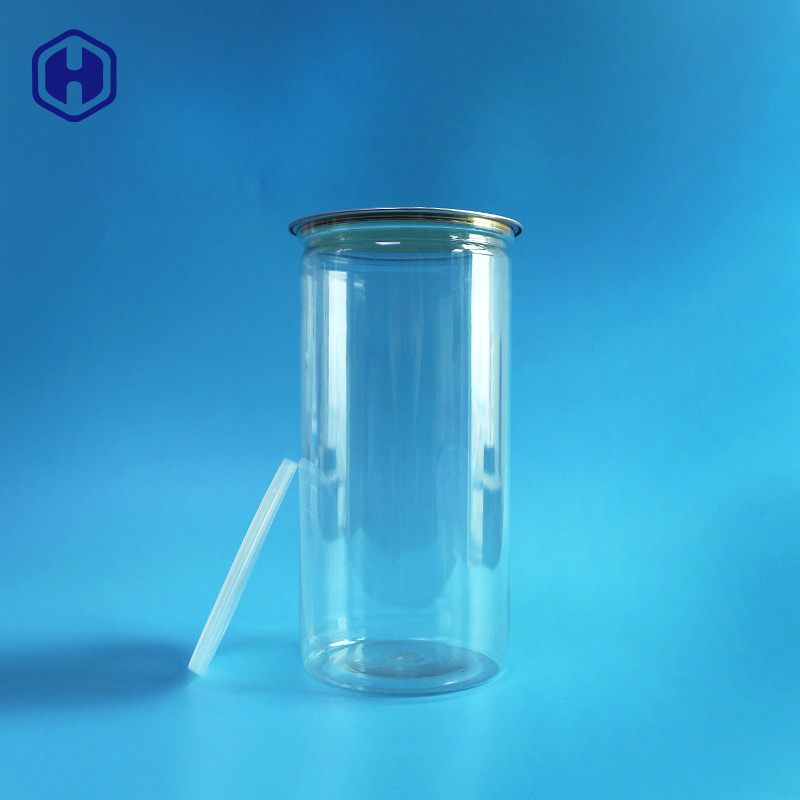 Aluminum Lid Clear Plastic Cans Long High 1380ml 401# Pop Corn Packaging
