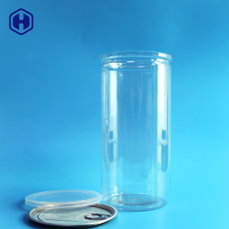 Aluminum Lid Clear Plastic Cans Long High 1380ml 401# Pop Corn Packaging