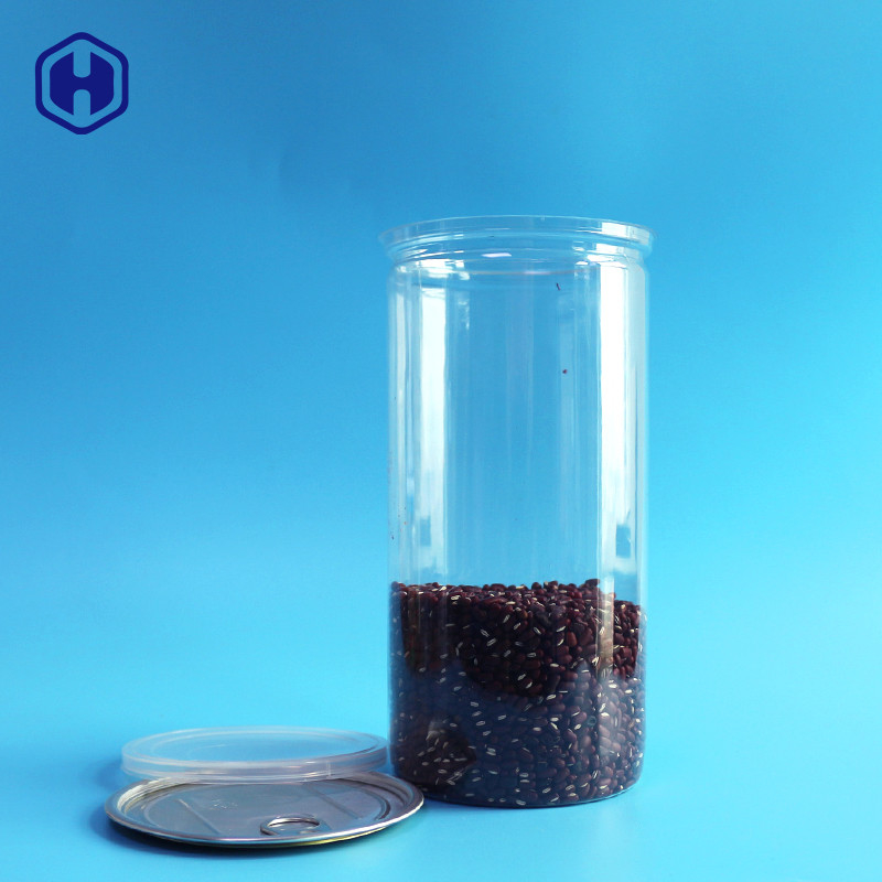 Aluminum Lid Clear Plastic Cans Long High 1380ml 401# Pop Corn Packaging