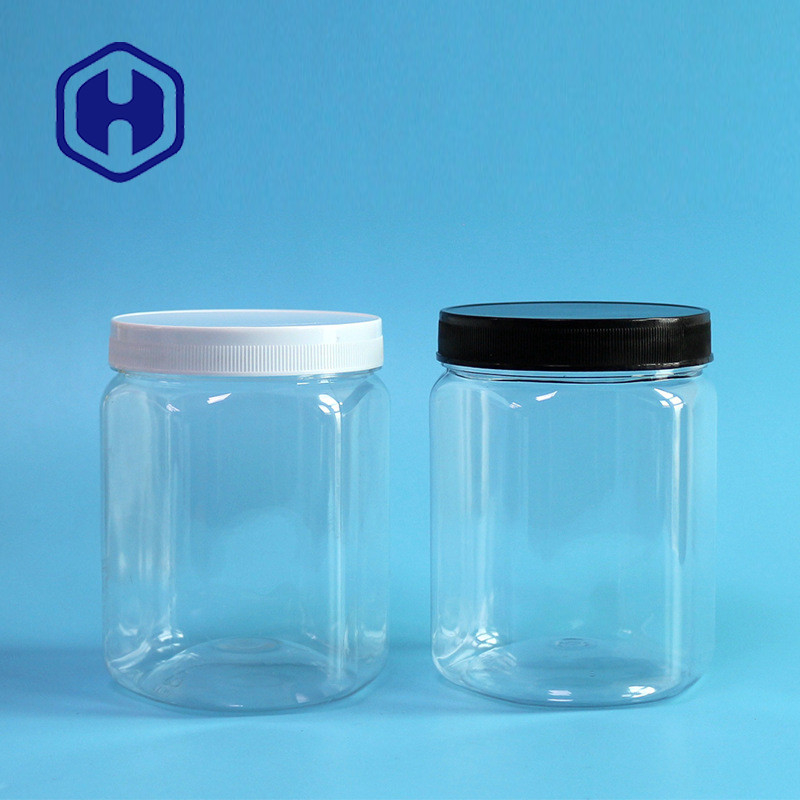 630ml 21.5oz Hexagon Plastic Container Oatmeal Cornmeal Lollipop Veggie Chips Packaging