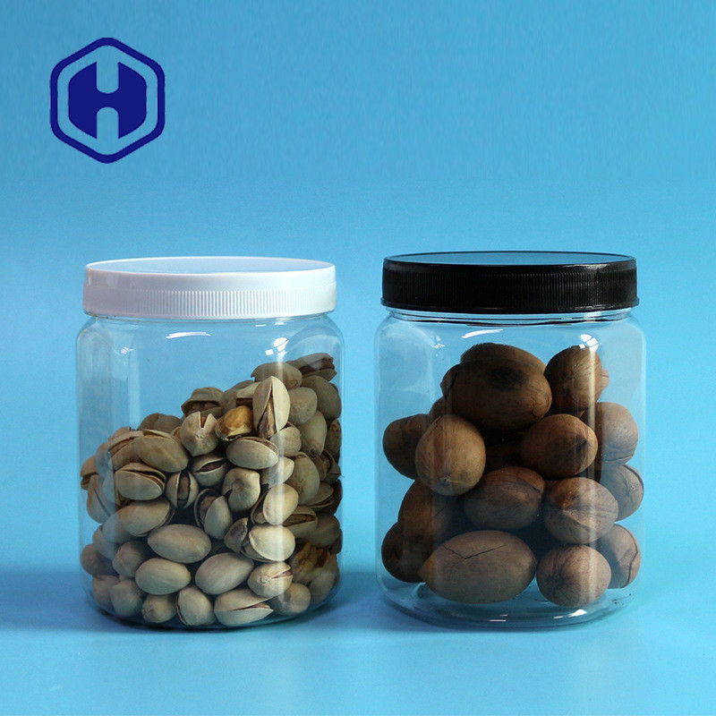 630ml 21.5oz Hexagon Plastic Container Oatmeal Cornmeal Lollipop Veggie Chips Packaging
