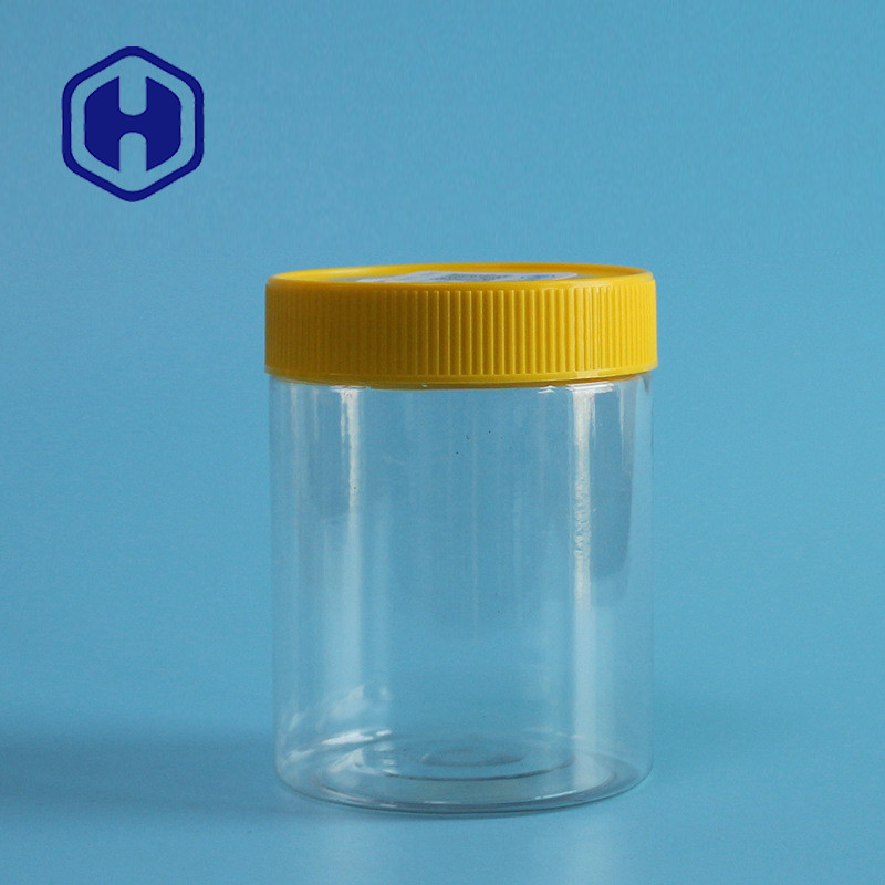 Bpa Free Nuts Leak Proof Plastic Jar 350ml Transparent Straight PET Round With Lid
