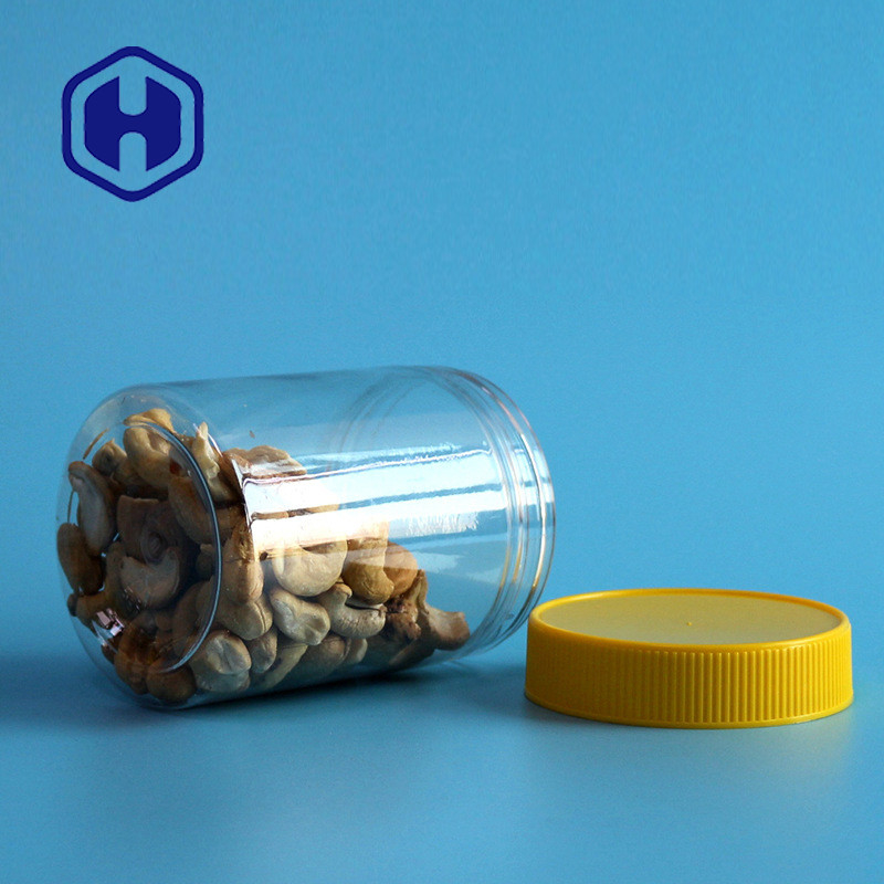 Bpa Free Nuts Leak Proof Plastic Jar 350ml Transparent Straight PET Round With Lid