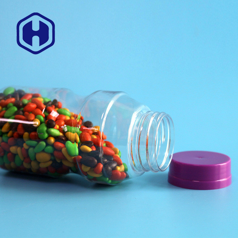 300ml Leak Proof Plastic Jar For Chocolate Beans Seeds Small Mouth PET Candy Jars With Screw Lid
