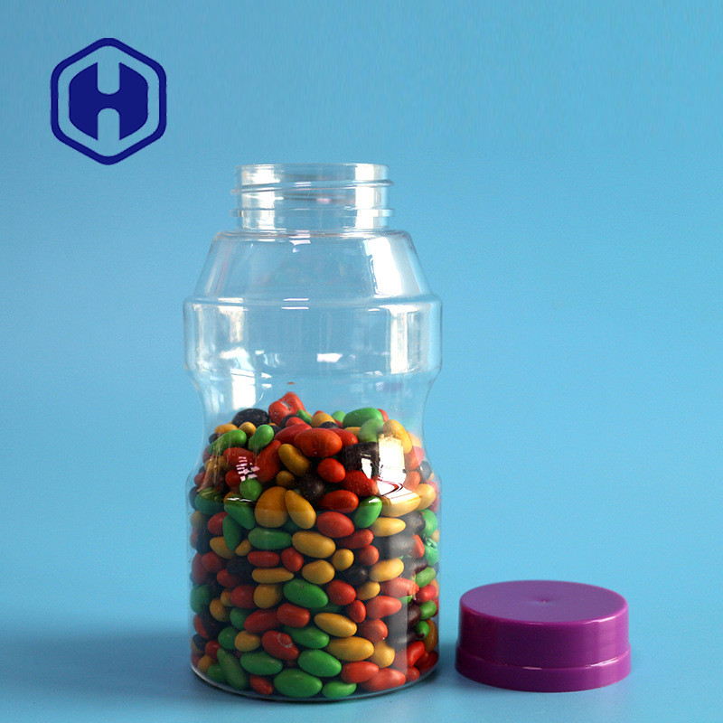 300ml Leak Proof Plastic Jar For Chocolate Beans Seeds Small Mouth PET Candy Jars With Screw Lid