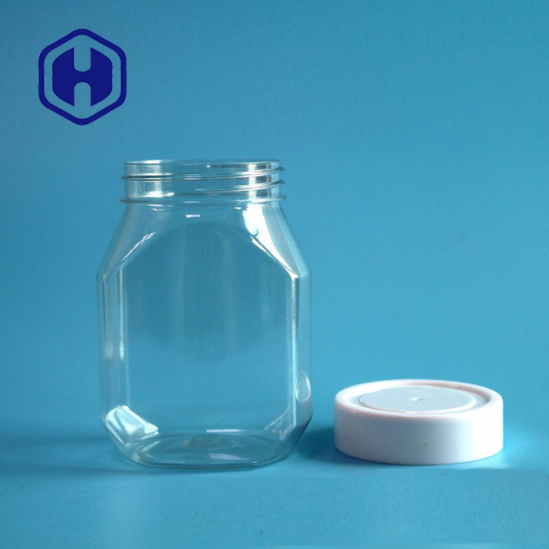 Nontoxic 390ml 13oz Plastic Peanut Butter Jar Transparent Color