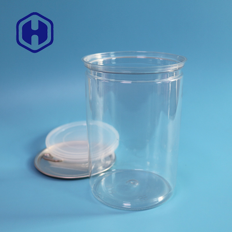 Aluminum Lid 1000ml Disposable PET Plastic Food Cans Popcorn Packaging
