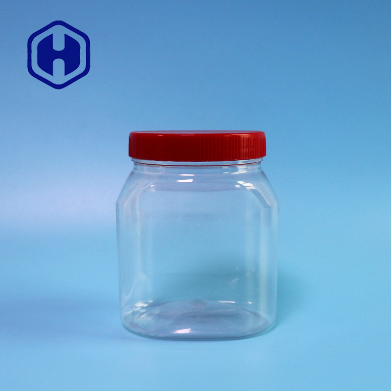 360ml Oval Food Safe PET Jar Packaging Cashews Peanuts Plastic Cover Custom Made
