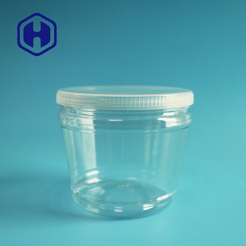 Bulk Transparent Round PET Plastic Pickle Jars  600ml Wide Mouth Vegetable Storage