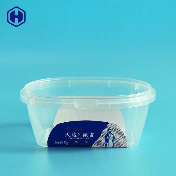 Food Grade Square Plastic Food Containers With Cover Customized Printing