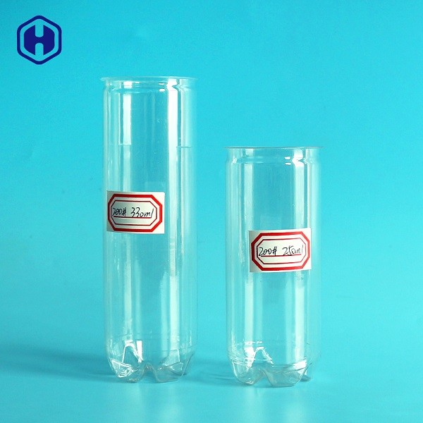 Transparent Plastic Soda Cans 250ML 330ML Beverage Packing Non Spill