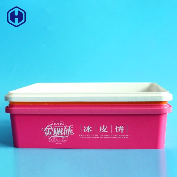 87oz IML Box Moon Cake Plastic PP Food Container Airtight Square Cover Packaging