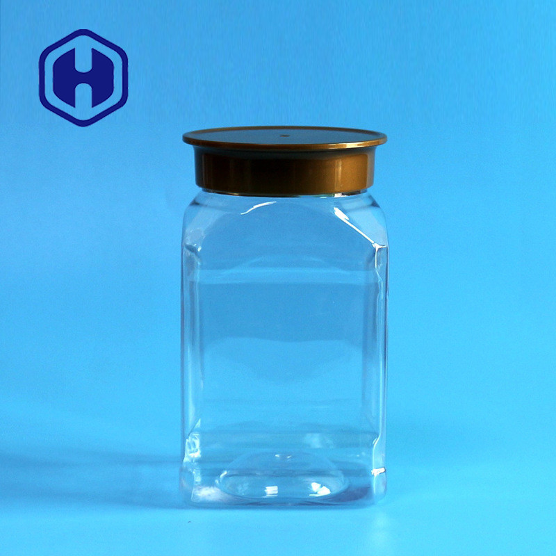 420ml Kernels Square Wide Mouth Plastic Jars With Lids Food Grade