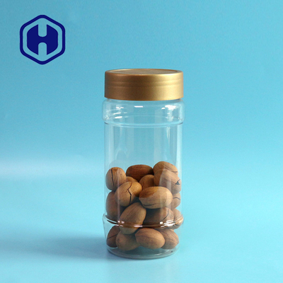 1000ml PET Jar Bottle Gold Screw Top Round Snacks Coffee Beans Transparent