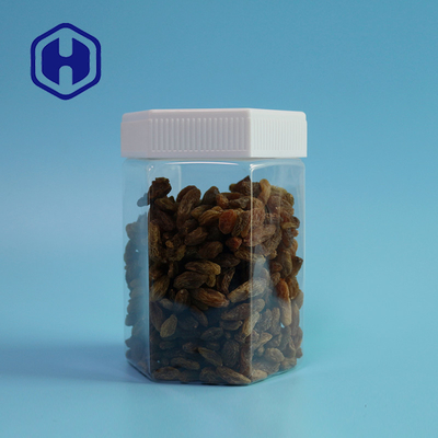 Hexagonal 23oz 680ml Leak Proof Plastic Jar With Screw Lids