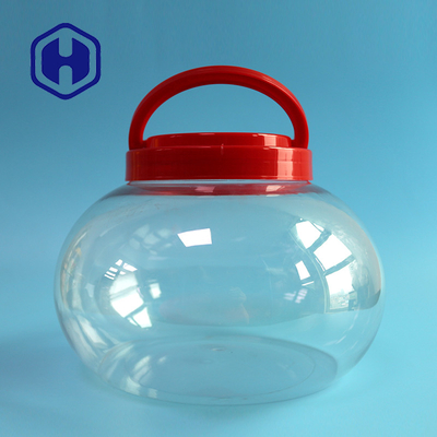 3740ml 126oz Large Pickle Round PET Plastic Jar With Lid And Handle Gift Packaging