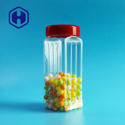 171mm Height PET Square Jar Bulk Nuts Cashews Scented Tea Dried Vegetable 560ml Plastic Cover