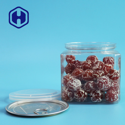 610ml Square Dry Fruits Grain PET Can With Aluminum Lid