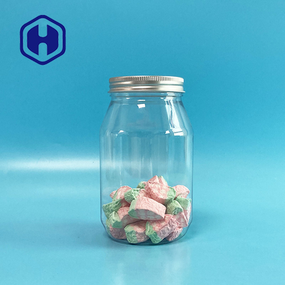 560ml Snacks Mason Plastic Bottle Jar With Aluminum Top 136mm Height