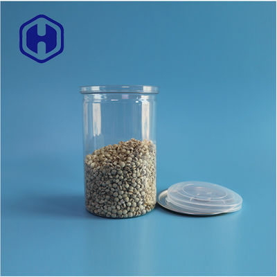 Seafood Nuts Food Safe Transparent Recyclable Round PET Food Can With Easy Open End