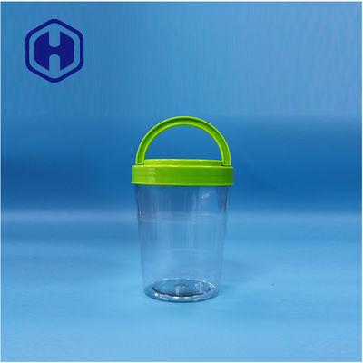 Best Sales Large Round Airtight Transparent Handle Lid PET Plastic Food Candy Jars