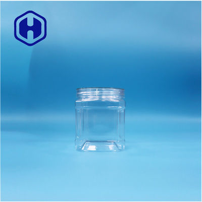 Clear Square PET Plastic Food Nuts Sugar Candy Chewing Gum Cookies Oat Twist Jar