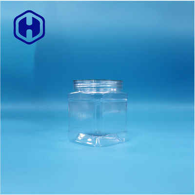 Clear Square PET Plastic Food Grade Sugar Candy  Cookies Jar Featuring Screw Lid
