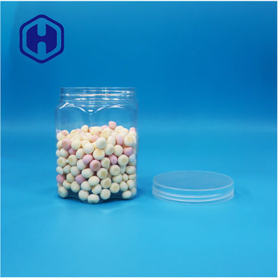 Hexagonal Plastic Candy Cookies Nuts Jar Featuring Screw Lid Design And Wavy Bottom