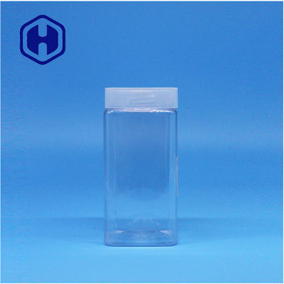 Transparent Square Peanut Butter Blueberry Jam Cacao Paste PET Jars Screw Top Lid